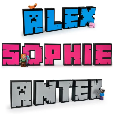 Standing Letters L in Minecraft Style