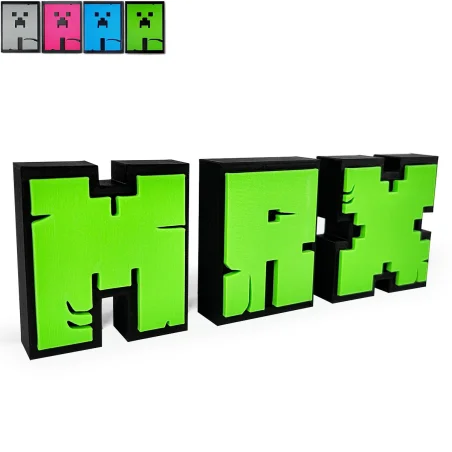 Standing Letters L in Minecraft Style