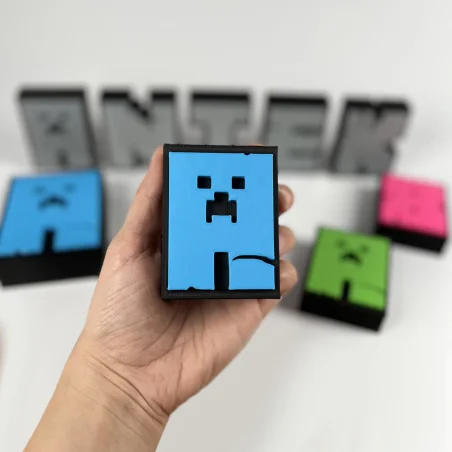 Standing Letters L in Minecraft Style