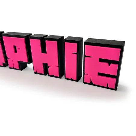 Standing Letters L in Minecraft Style