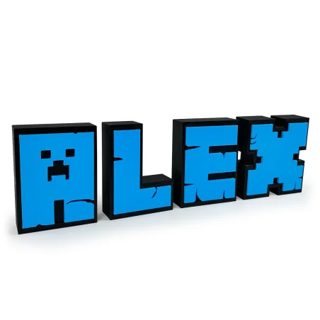 Standing Letters L in Minecraft Style