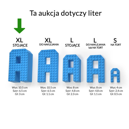 Literki stojące XL w stylu klocków