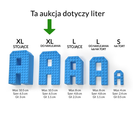 Literki na ścianę XL w stylu klocków