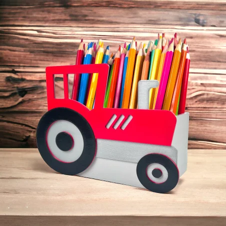 3D Tractor Desk Organizer - Crayon Holder