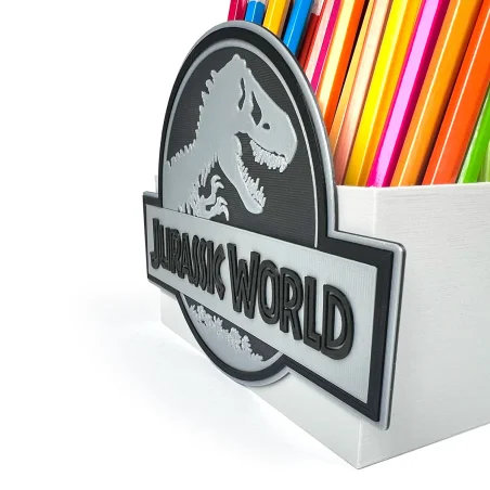 Desk Organizer in Jurassic Style Crayon Holder with Dinosaur