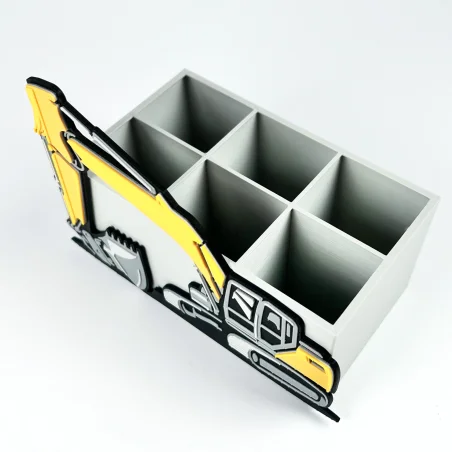 Desk Organizer with an Excavator Theme