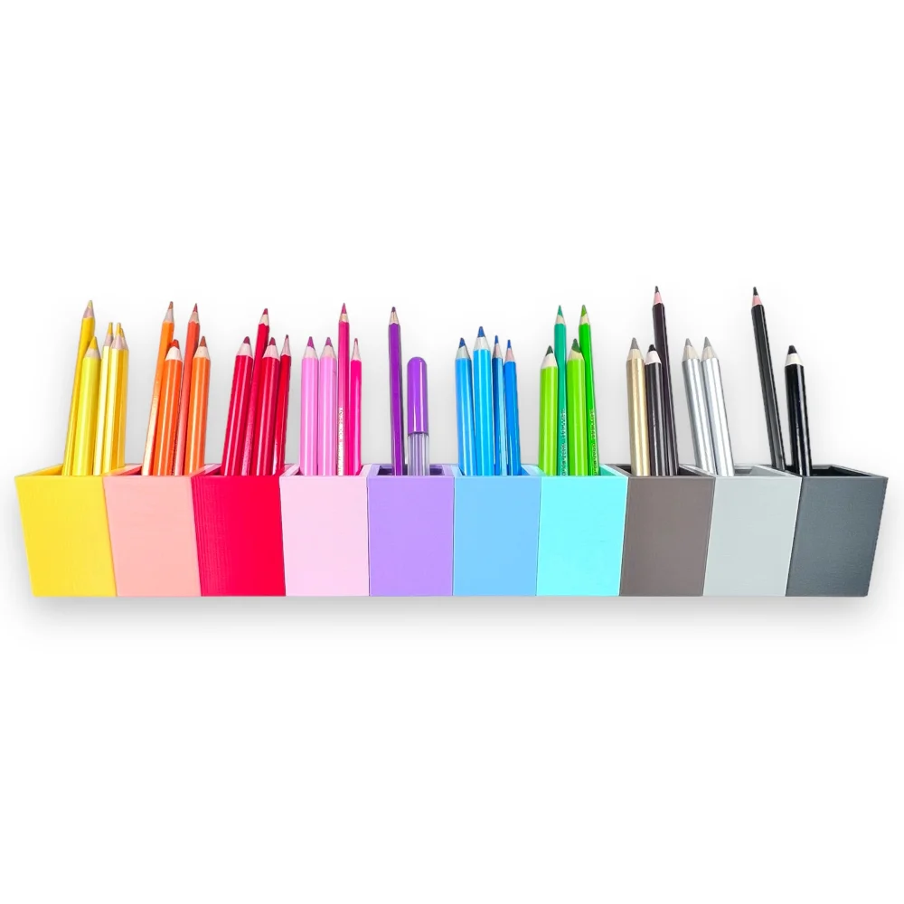 Crayon Holder and Desk Organizer - 10 Pastel Montessori Colors