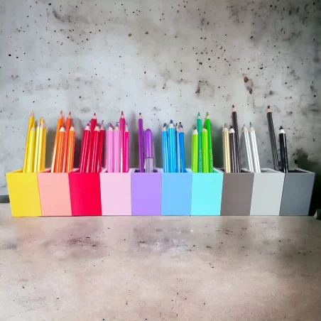 Crayon Holder and Desk Organizer - 10 Pastel Montessori Colors