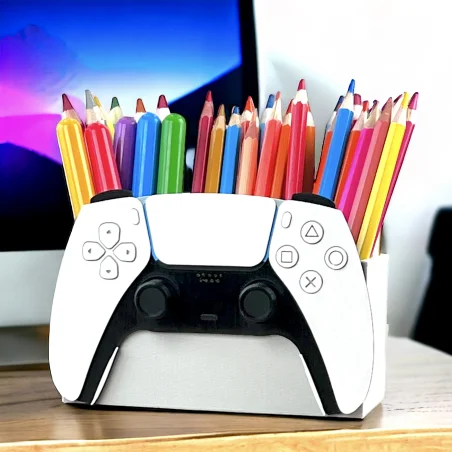 3D Crayon Holder Shaped Like a PlayStation Controller - The Ultimate Desk Buddy