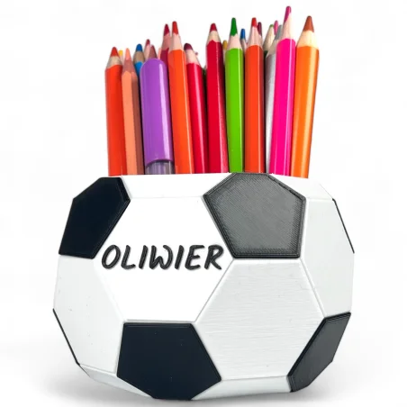 Crayon Holder with Name - Big Soccer Ball Edition