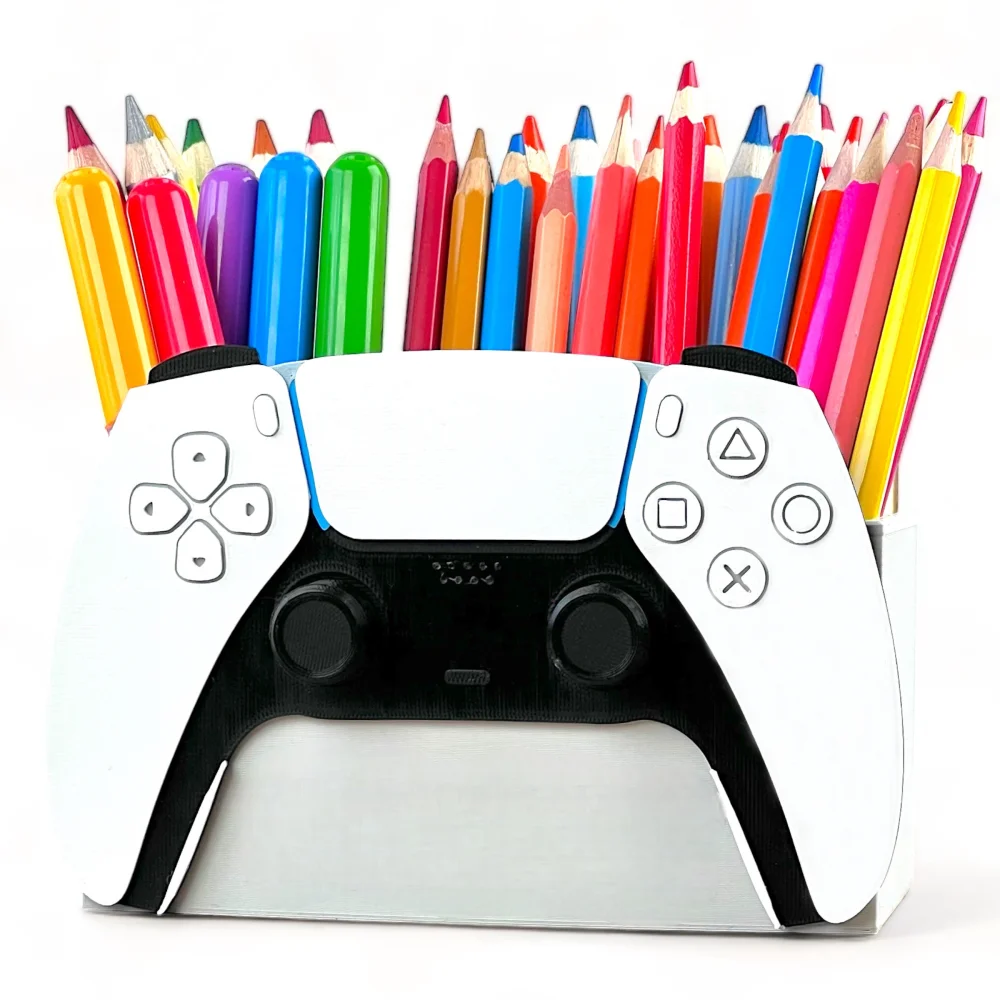 3D Crayon Holder Shaped Like a PlayStation Controller - The Ultimate Desk Buddy