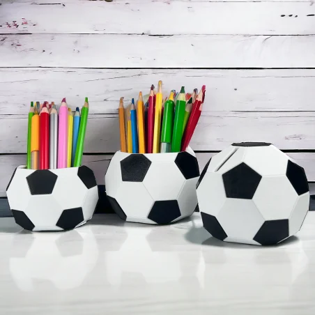 Crayon Holder with Name - Big Soccer Ball Edition