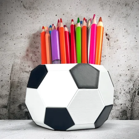 Crayon Holder with Name - Big Soccer Ball Edition