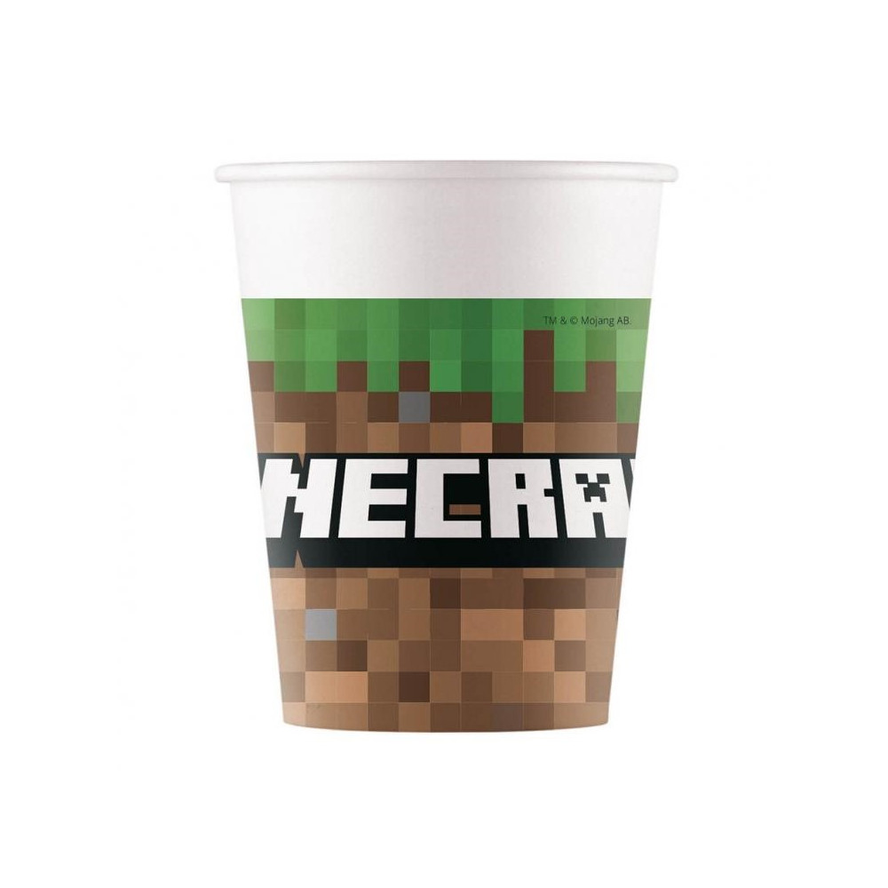 Kubeczki papierowe Minecraft TNT 200 ml 8 szt. Kubeczki na urodziny