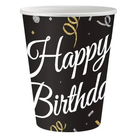 Paper Cups Happy Birthday TNT 250 ml 6 pcs. Birthday Decoration