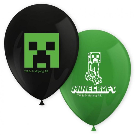 Balony Premium Zestaw balonów Minecraft na urodziny dla dziecka 8szt 28cm