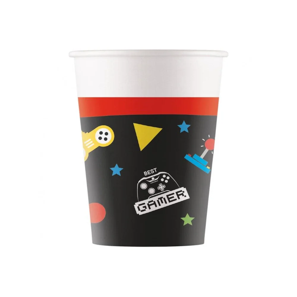 Paper Cups Gaming Party Gamer TNT 200 ml, Set of 8