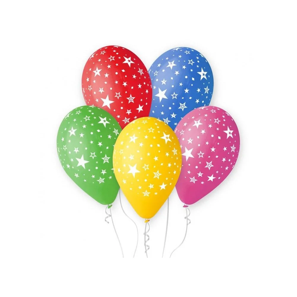 Premium Balloons Set of Star Balloons for a Child's Birthday 5pcs 12"