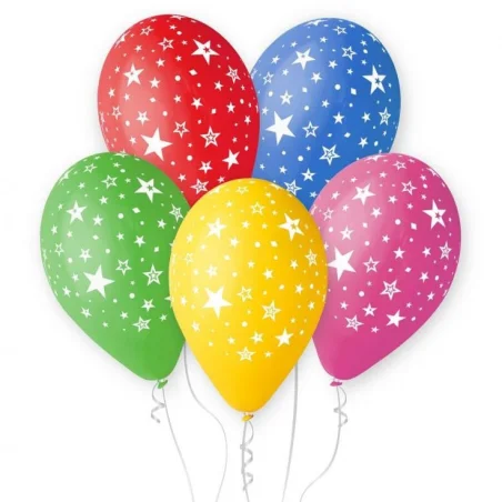 Premium Balloons Set of Star Balloons for a Child's Birthday 5pcs 12"