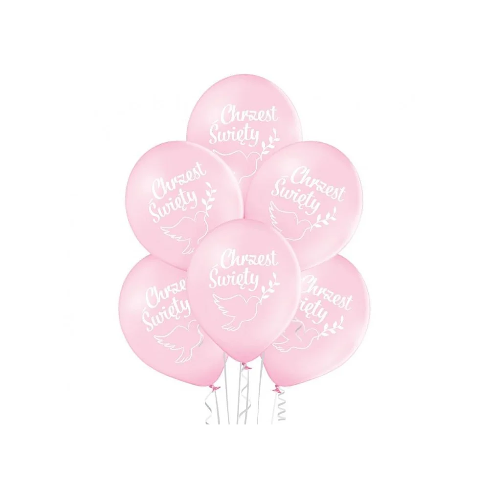 Set of Pink Balloons for a Baby Girl's Holy Baptism Balloon Bouquet 6pcs