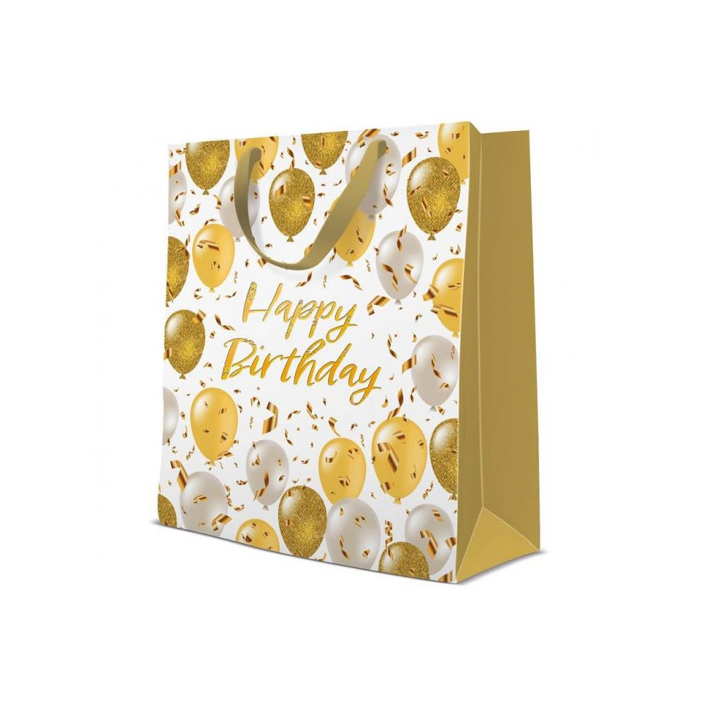 Torba prezentowa na urodziny z napisem Happy Birthday PAW 33,5x26,5x13 cm