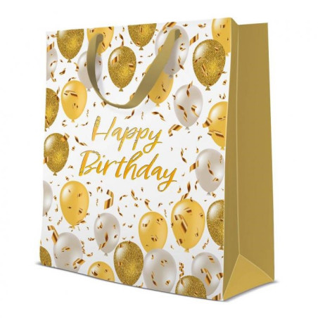 Torba prezentowa na urodziny z napisem Happy Birthday PAW 33,5x26,5x13 cm