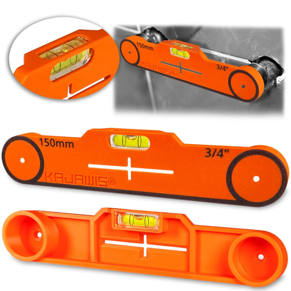 Template stencil for leveling cams 150 mm battery mount with bubble level