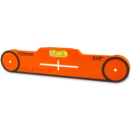 Template stencil for leveling cams 150 mm battery mount with bubble level