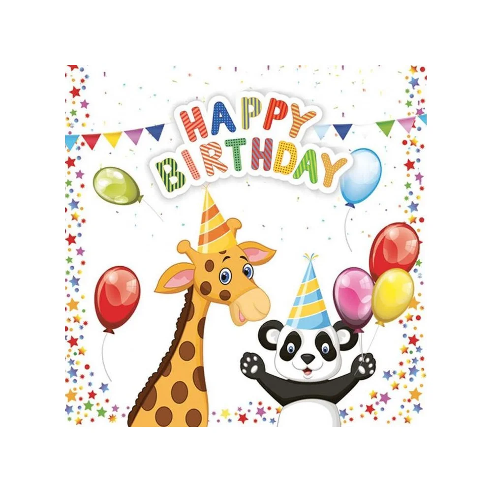 Birthday Napkins Happy Birthday with Giraffe 33 cm 20 pieces for kids