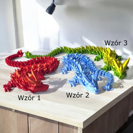 Smok 3D Dragon Figurka smoka Kryształowy smok 42cm Dekoracja pokoju