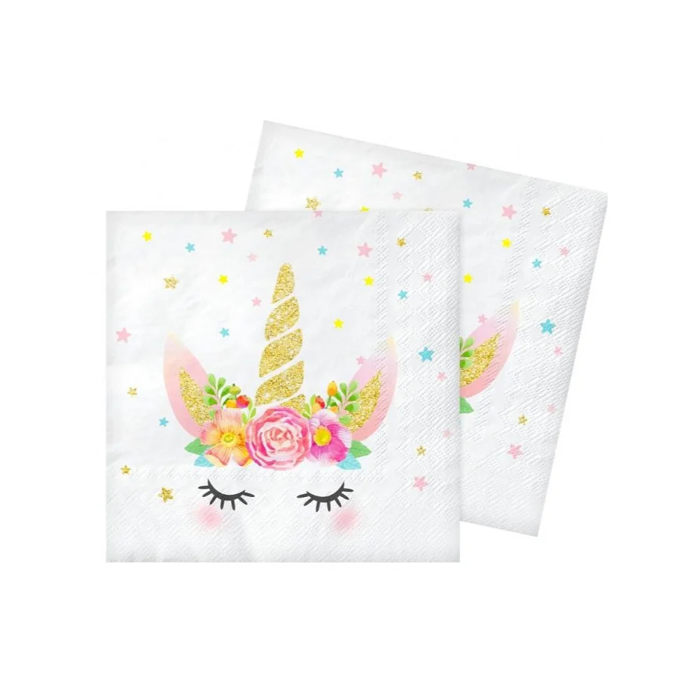 Birthday Napkins Unicorn 33 cm 20 pieces - Unicorn for Girls