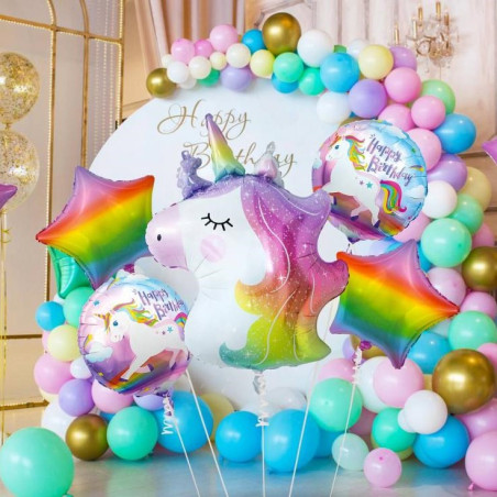 Zestaw balonów foliowych Jednorożec 5szt. Unicorn Balony dla dziewczynki