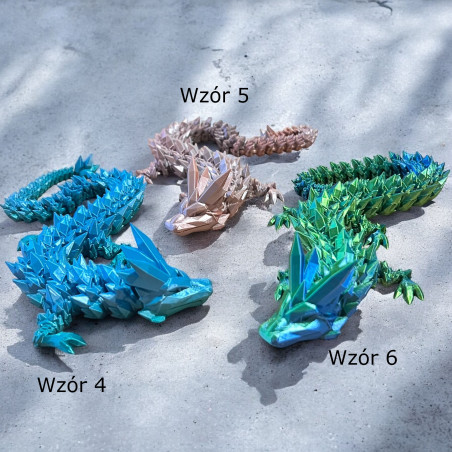 Smok 3D Dragon Figurka smoka Kryształowy smok 42cm Dekoracja pokoju