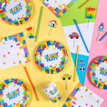 Birthday Napkins Blocks 10pcs Birthday Decoration for the Block Fan