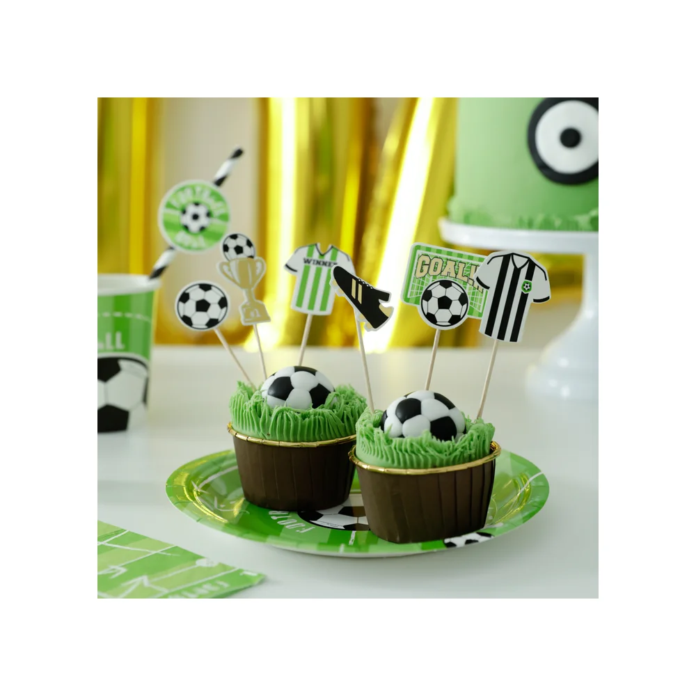 Soccer Ball Cake Topper Decoration for Cupcakes Picks Football Decorations