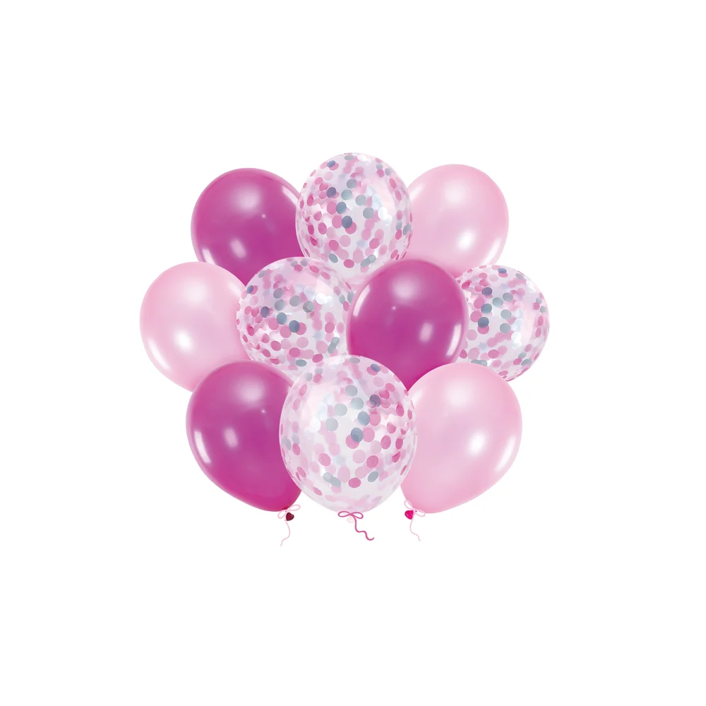 Set of Pink Balloons - Pink Balloon Bouquet for a Girl's Birthday - 10 pcs