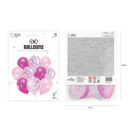 Set of Pink Balloons - Pink Balloon Bouquet for a Girl's Birthday - 10 pcs