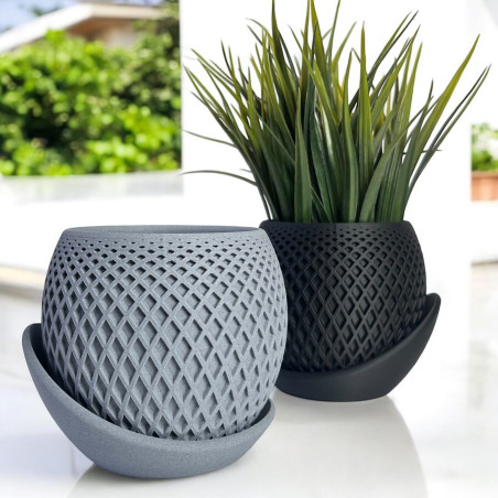 Doniczka nietłukąca 16cm doniczki matowa beton szara nowoczesna dom KAJAWIS