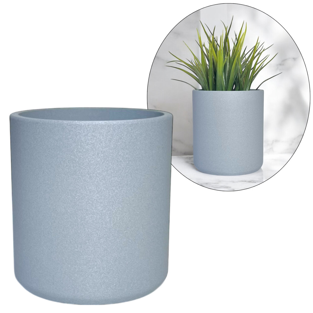 Doniczka nietłukąca beton 9cm piękne doniczki szara nowoczesna dom KAJAWIS