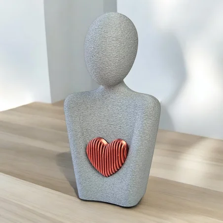 Decorative Figure with a 3D Heart