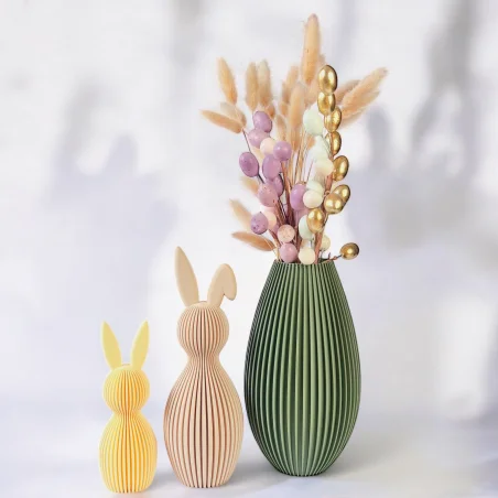 Unbreakable Vase Scandinavian Modern 3D Vase with Artificial Flowers Kajawis