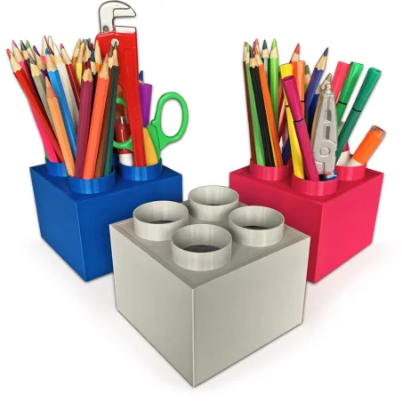 Small Block Crayon Holder Desk Organizer