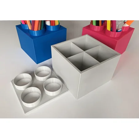 Small Block Crayon Holder Desk Organizer