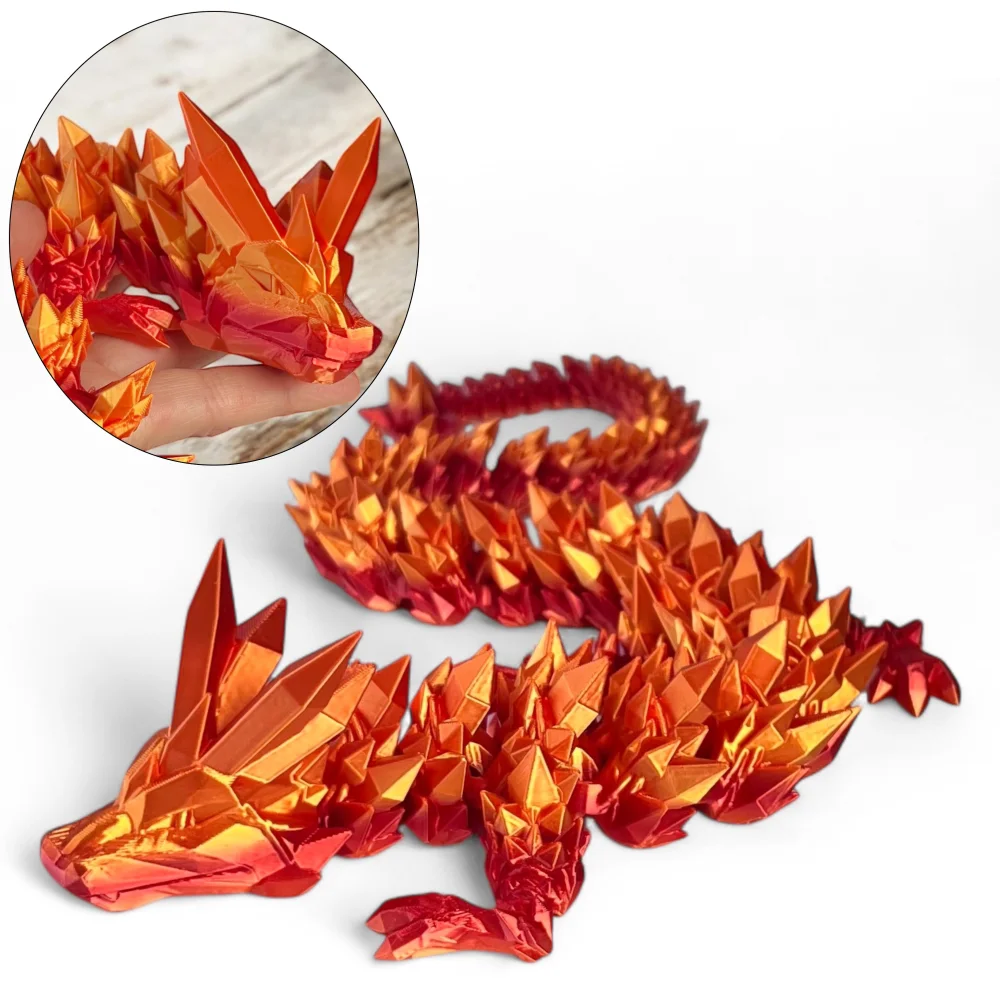 3D Dragon Figurine Crystal Dragon 60cm Room Decoration