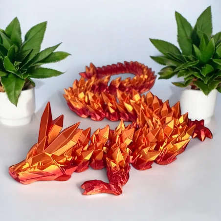 3D Dragon Figurine Crystal Dragon 60cm Room Decoration