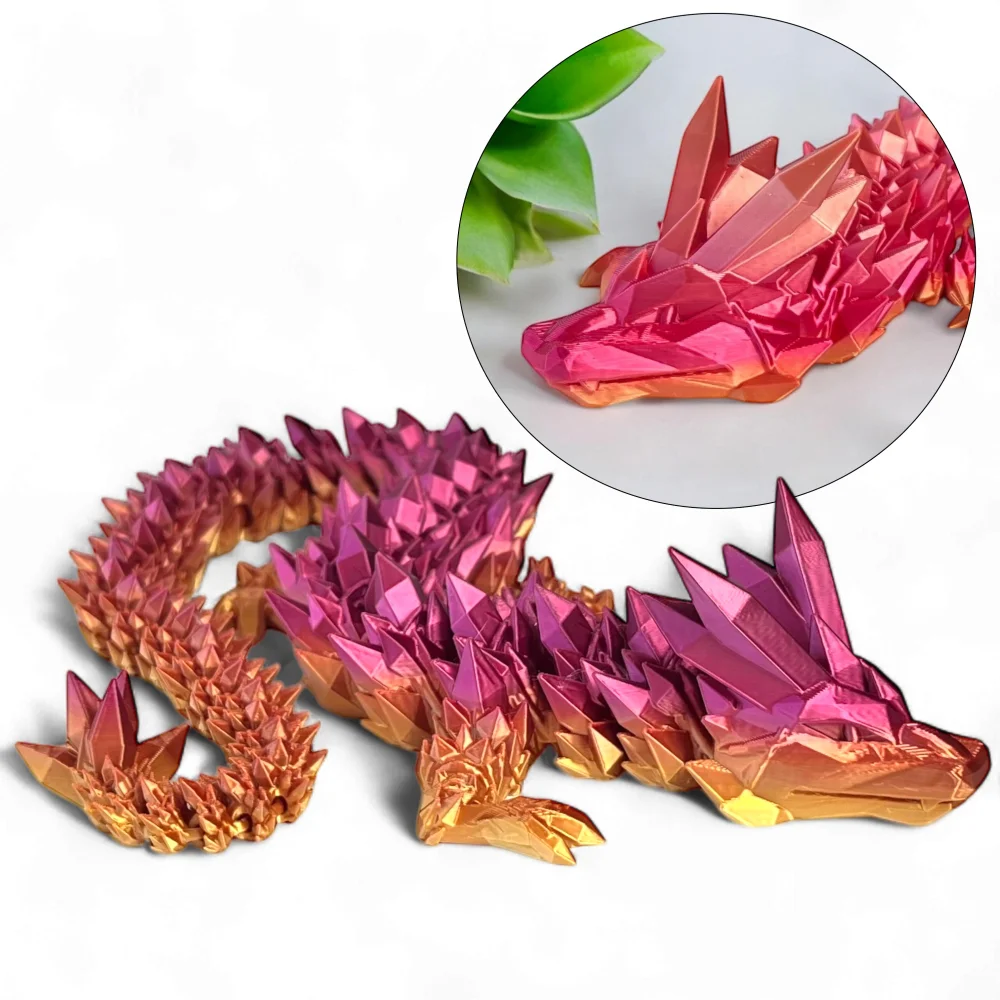 3D Dragon Crystal Dragon Figurine 60cm Room Decoration