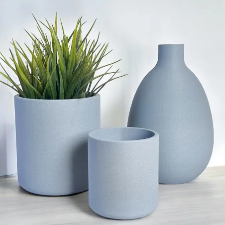 Wazon 22 cm gładki szary