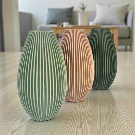 Shatterproof Scandinavian Modern 3D Vase for Artificial Flowers