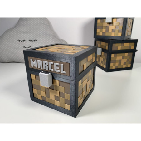 Pudełko XL z imieniem w stylu Minecraft EKO
