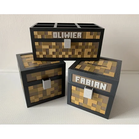 Minecraft-Style Personalized Desk Organizer Crayon Holder
